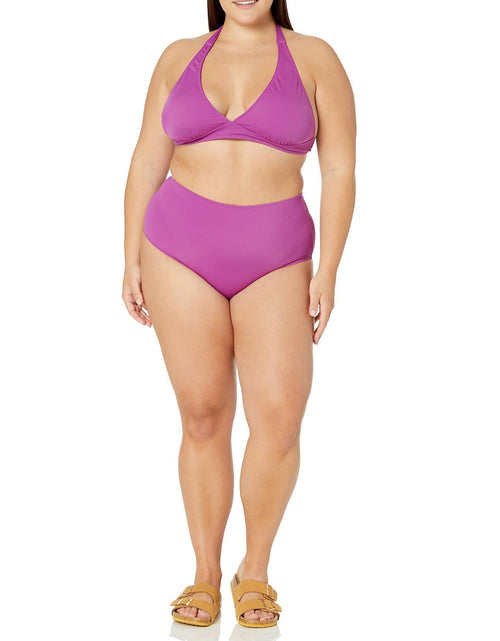 Load image into Gallery viewer, Amazon Essentials Women’s High Waist Swim Bottom Violet Size Small
