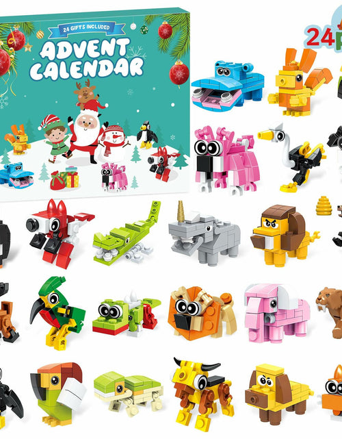 Load image into Gallery viewer, Animal Building Blocks Advent Calendar 24 Pack Christmas Toys for Kids 2024
