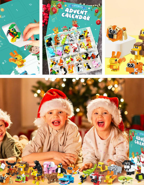 Load image into Gallery viewer, Animal Building Blocks Advent Calendar 24 Pack Christmas Toys for Kids 2024
