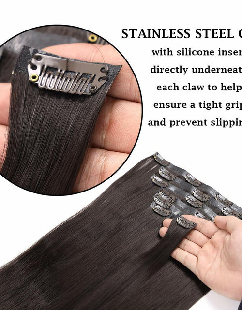 Load image into Gallery viewer, [Like New] MYS Hair 24inch PU Clip-In Synthetic Hair Extensions Dark Brown 160g
