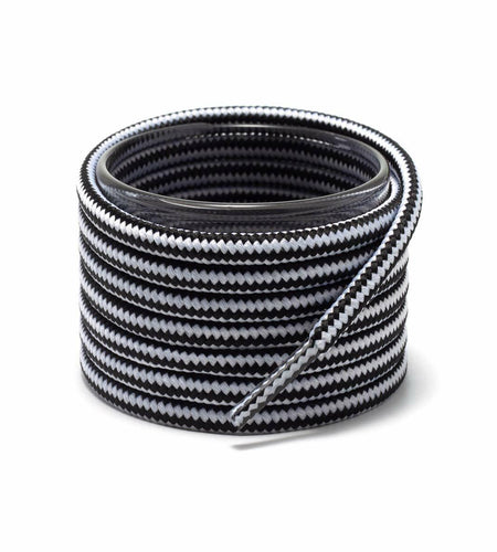 Shoemate Round Boot Shoelaces for Work Boots Hiking Shoes White/Black 60"