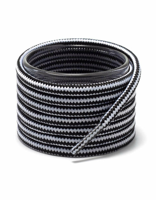 Load image into Gallery viewer, Shoemate Round Boot Shoelaces for Work Boots Hiking Shoes White/Black 60"
