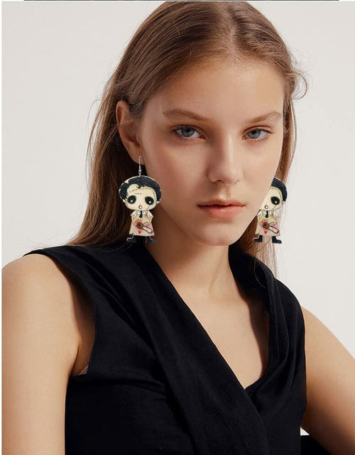 Load image into Gallery viewer, CBLUED Halloween Cute Ghost Pumpkin Wooden Dangle Earrings Women
