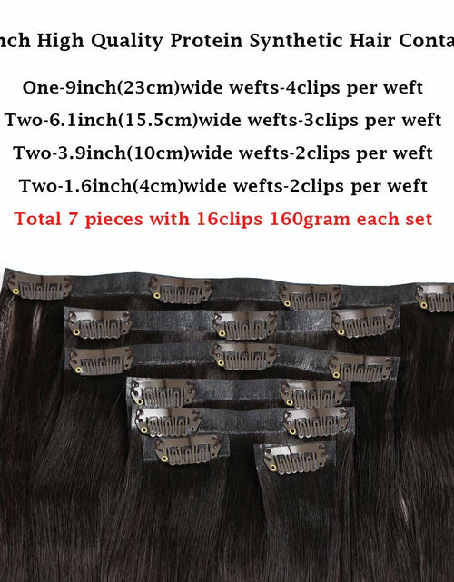Load image into Gallery viewer, [Like New] MYS Hair 24inch PU Clip-In Synthetic Hair Extensions Dark Brown 160g
