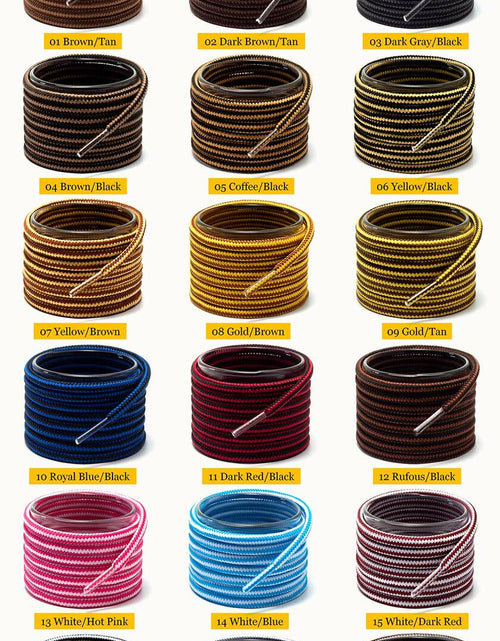 Load image into Gallery viewer, Shoemate Round Boot Shoelaces for Work Boots Hiking Shoes White/Black 60"
