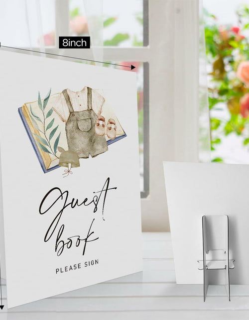 Load image into Gallery viewer, OXEDP Boho Baby Shower Guest Book Sign 8x11" w/ Stand Table Decor
