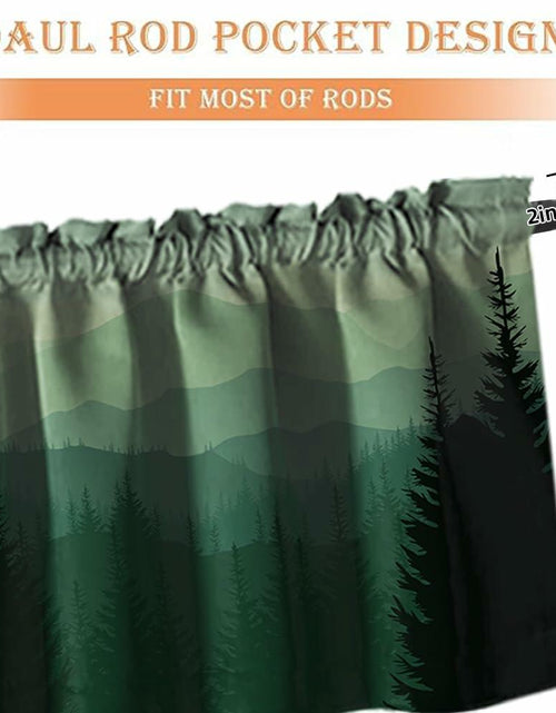 Load image into Gallery viewer, GDYIGB Window Valance 54x18 Green Forest Bear Rod Pocket Curtain Panel
