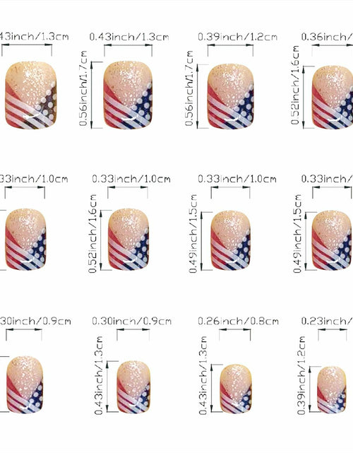 Load image into Gallery viewer, Independence Day Press On Nails Short Square USA Flag Patriotic Design
