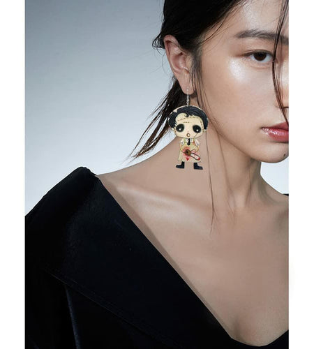 CBLUED Halloween Cute Ghost Pumpkin Wooden Dangle Earrings Women