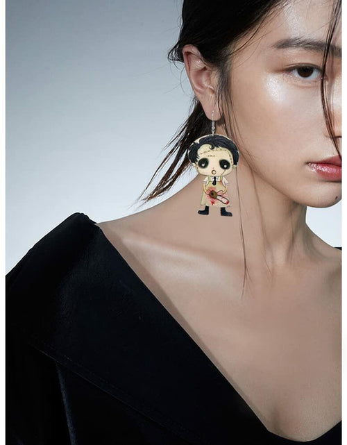 Load image into Gallery viewer, CBLUED Halloween Cute Ghost Pumpkin Wooden Dangle Earrings Women
