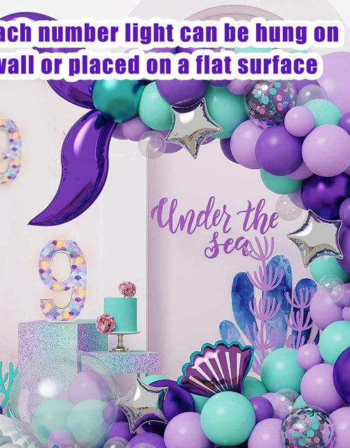 Load image into Gallery viewer, MUNILAIL Mermaid Birthday Number 9 Light Up Sign Plastic Party Decor
