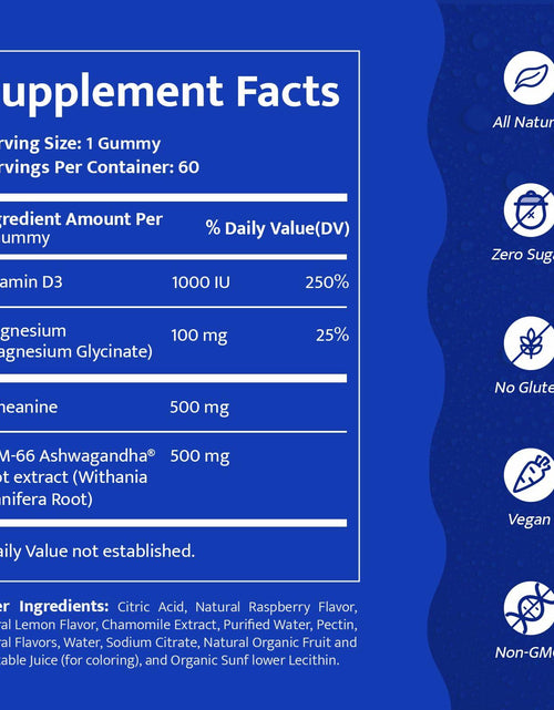 Load image into Gallery viewer, KAIAGERBE TOTAL HEALTH Magnesium Glycinate Gummies 100mg Ashwagandha 60 Ct
