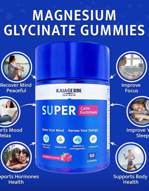 Load image into Gallery viewer, KAIAGERBE TOTAL HEALTH Magnesium Glycinate Gummies 100mg Ashwagandha 60 Ct
