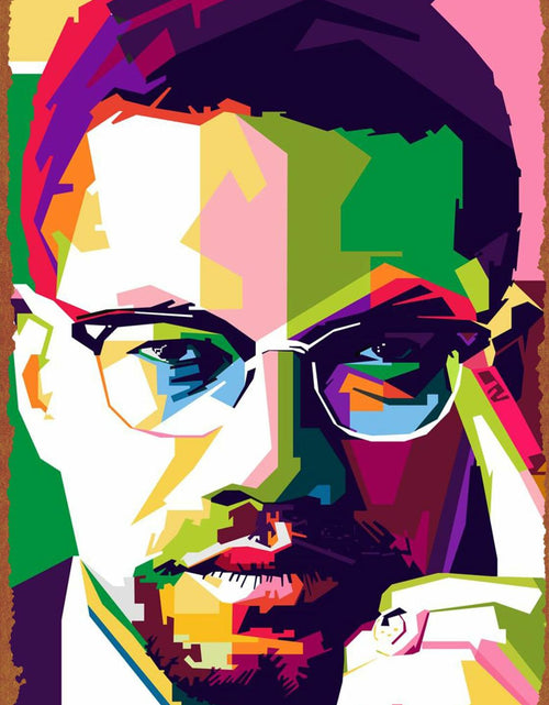 Load image into Gallery viewer, KIVYYB Malcolm X Portrait Tin Sign Retro Metal Wall Art 8x12 Inches
