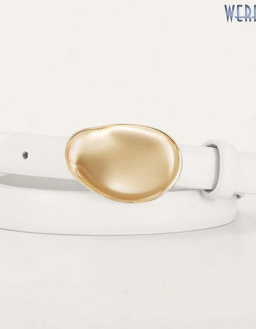 Load image into Gallery viewer, WERFORU Women Skinny Faux Leather Belt Gold Buckle 0.7" Width Size 36-42"

