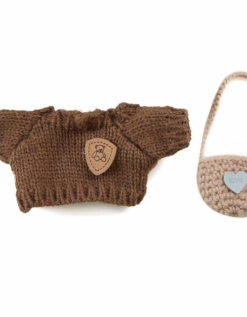 Load image into Gallery viewer, podafu Handcrafted Crochet Doll Clothes 3-Piece Set Animal Theme Cotton 17cm
