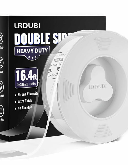 Load image into Gallery viewer, LRDUBI Heavy Duty Double Sided Tape 1.18" x 197" Clear Removable Adhesive
