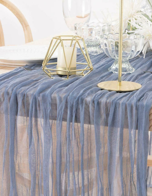 Load image into Gallery viewer, [Like New] MLMW 10 Pack Dusty Blue Cheesecloth Table Runner 160in Boho Gauze Rustic
