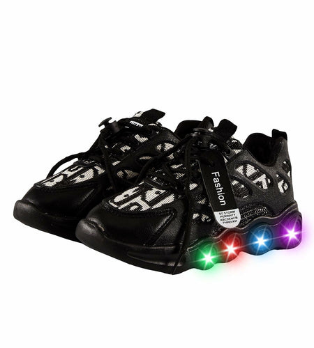 VRYUZHOU Kids Stylish Party Christmas Cartoon Sneakers Black Size 9