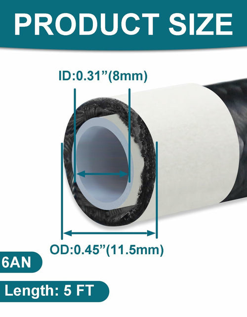 Load image into Gallery viewer, VWTNI 6AN PTFE Nylon Braided Fuel Line Hose 5FT E85 Compatible
