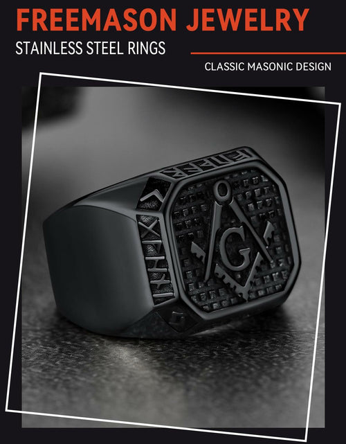 Load image into Gallery viewer, FaithHeart Men's Biker Ring Norse Runes Jewelry Gift for Boyfriend Size 11
