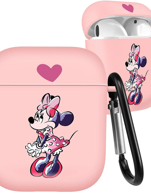 Load image into Gallery viewer, Jowhep Airpod Case 1st &amp; 2nd Gen Pink Cute Cartoon TPU Keychain Shy Mini
