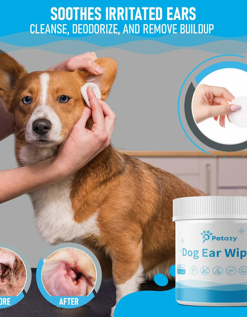Load image into Gallery viewer, BestBy06/27 Petazy Dog Ear Wipes Unscented Natural Soothing 120 XL Pcs
