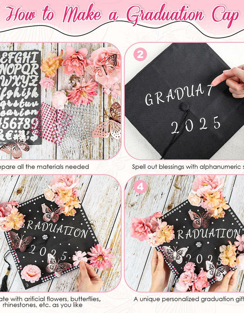 Load image into Gallery viewer, Kimkusia 2025 Graduation Cap Decorations Kit Pink Letters Flowers Topper
