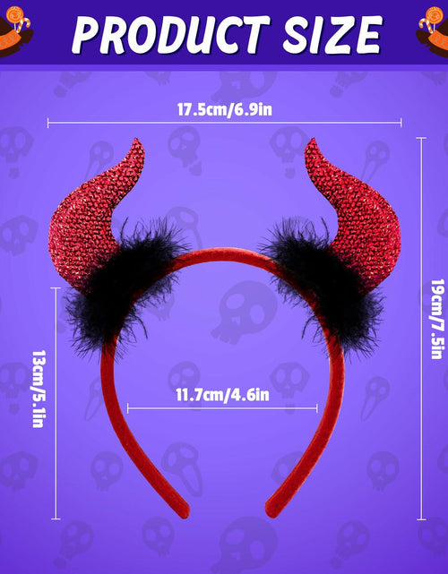 Load image into Gallery viewer, MDDRUIQI Halloween Devil Horns Headband Plus Size Women Red Green L

