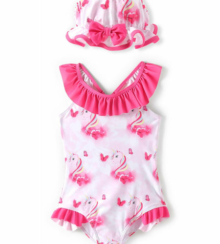 PATPAT Toddler Girls Unicorn One Piece Swimsuit Pink Size 2T