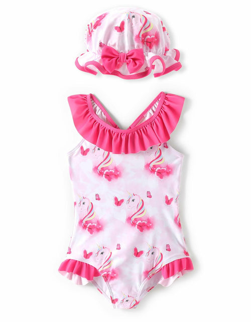 Load image into Gallery viewer, PATPAT Toddler Girls Unicorn One Piece Swimsuit Pink Size 2T
