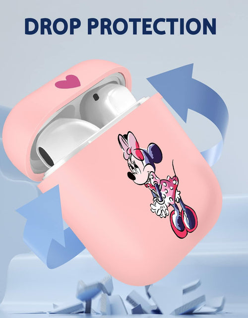 Load image into Gallery viewer, Jowhep Airpod Case 1st &amp; 2nd Gen Pink Cute Cartoon TPU Keychain Shy Mini
