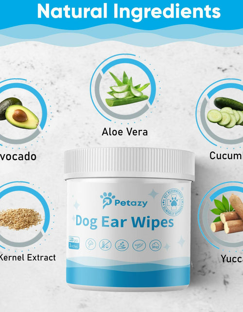 Load image into Gallery viewer, BestBy06/27 Petazy Dog Ear Wipes Unscented Natural Soothing 120 XL Pcs
