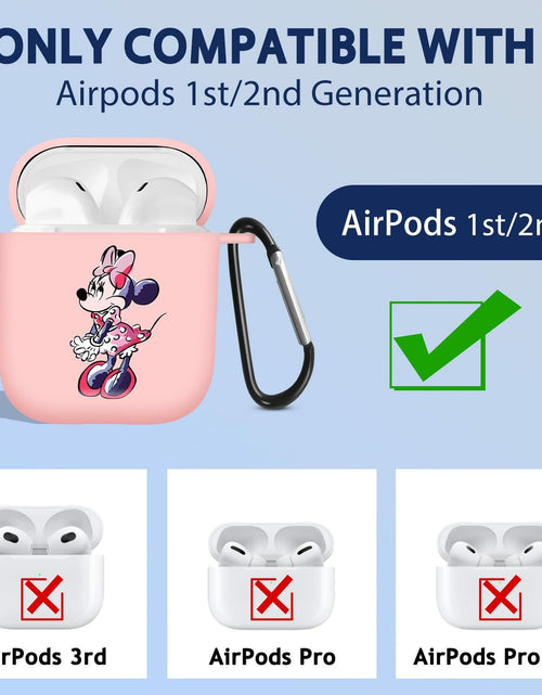 Load image into Gallery viewer, Jowhep Airpod Case 1st &amp; 2nd Gen Pink Cute Cartoon TPU Keychain Shy Mini
