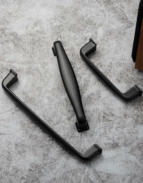 Load image into Gallery viewer, Pusrfots Drawer Pulls Solid Alloy Cabinet Handle 3.8in Black 10 Pack
