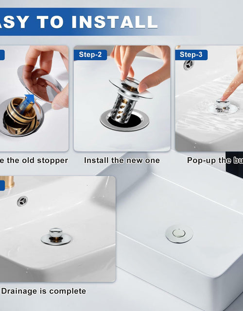 Load image into Gallery viewer, Ideandrain Bathroom Sink Stopper Drain Strainer Brass Pop Up 1.1-1.45 Inch
