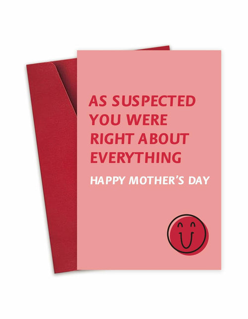 Load image into Gallery viewer, Detuca Humor Mother's Day Card for Mom Funny As Suspected 1 Count DTK-74
