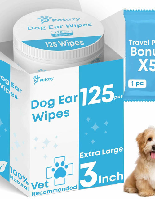Load image into Gallery viewer, BestBy06/27 Petazy Dog Ear Wipes Unscented Natural Soothing 120 XL Pcs
