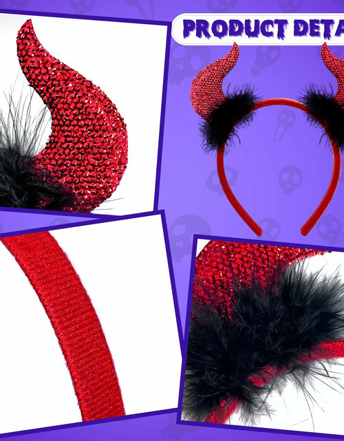 Load image into Gallery viewer, MDDRUIQI Halloween Devil Horns Headband Plus Size Women Red Green L
