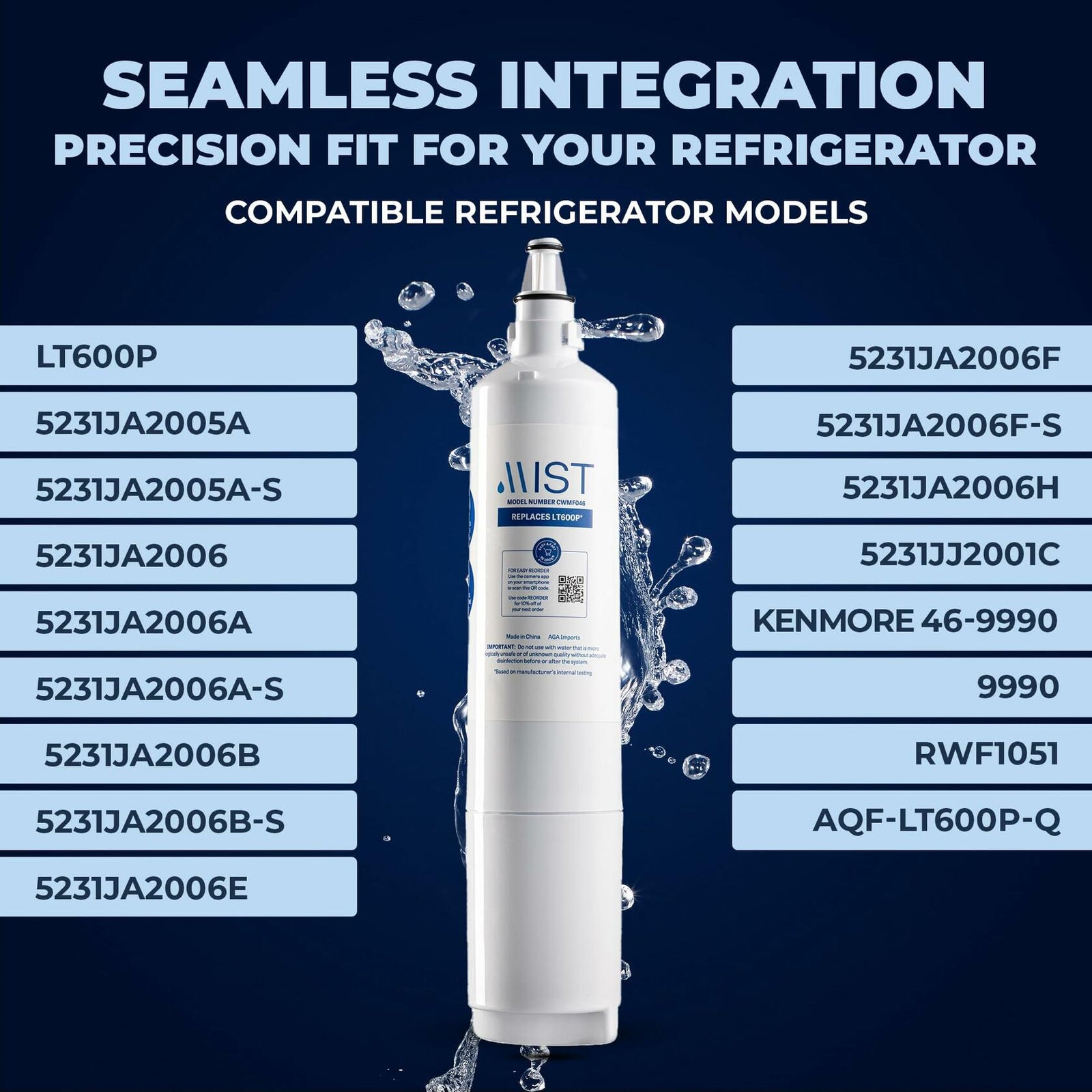 [Like New] Mist Refrigerator Water Filter Replacement LG LT600P 5231JA2006A White 1 Pack