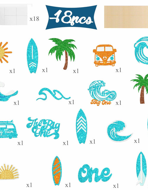Load image into Gallery viewer, C L cooper life 18pcs Blue Glitter Surfing Centerpiece Sticks Foil Decor
