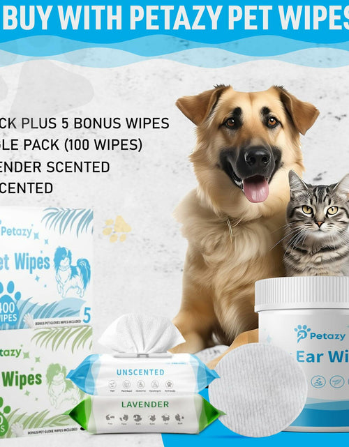 Load image into Gallery viewer, BestBy06/27 Petazy Dog Ear Wipes Unscented Natural Soothing 120 XL Pcs

