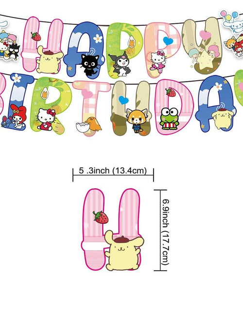 Load image into Gallery viewer, CcHLjh Kawaii Cat Birthday Party Supplies Banner &amp; 8 Orange Hanging Swirls
