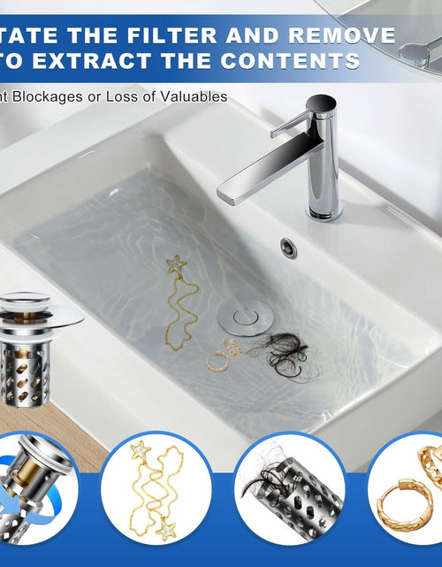 Load image into Gallery viewer, Ideandrain Bathroom Sink Stopper Drain Strainer Brass Pop Up 1.1-1.45 Inch
