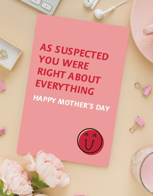 Load image into Gallery viewer, Detuca Humor Mother's Day Card for Mom Funny As Suspected 1 Count DTK-74
