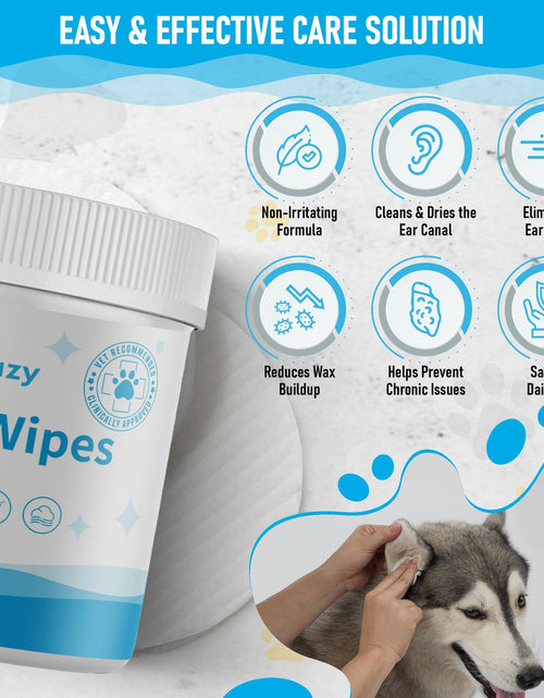 Load image into Gallery viewer, BestBy06/27 Petazy Dog Ear Wipes Unscented Natural Soothing 120 XL Pcs
