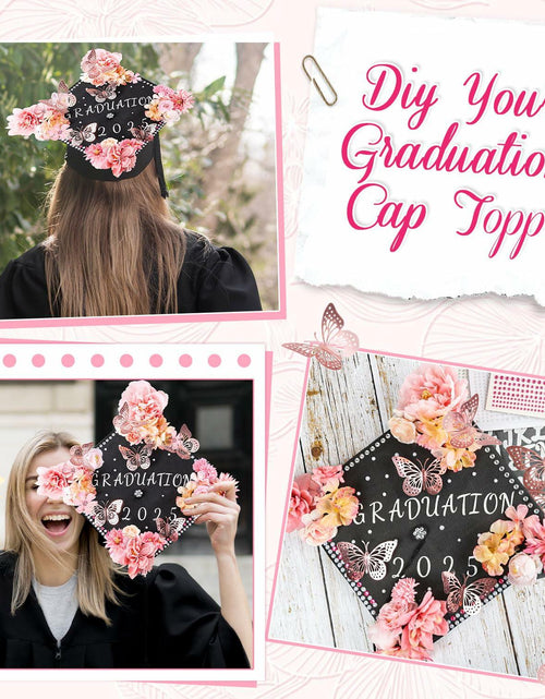 Load image into Gallery viewer, Kimkusia 2025 Graduation Cap Decorations Kit Pink Letters Flowers Topper

