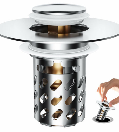 Ideandrain Bathroom Sink Stopper Drain Strainer Brass Pop Up 1.1-1.45 Inch