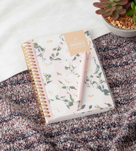 Blue Sky Day Designer Coming Up Roses Planner 2025 5x8 Safety Wirebound