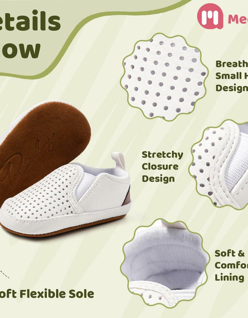 Load image into Gallery viewer, Meckior Infant Baby Shoes White Soft Sole Slip On Toddler Size Newborn
